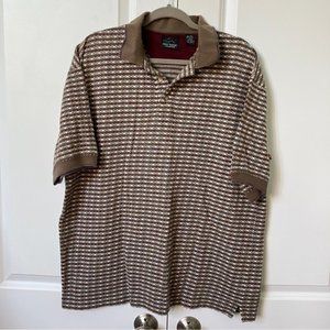 Vintage Greg Norman Tan Multi Colour Golf Polo Shirt